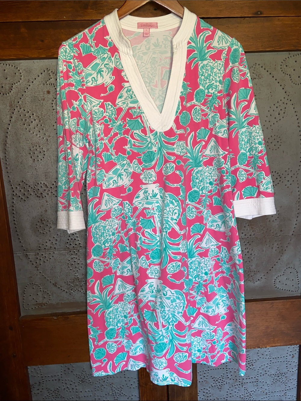Lilly Pulitzer JOY TUNIC DRESS Hotty Pink Scorpion Bowl M